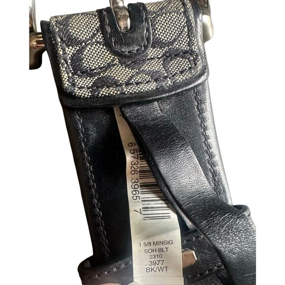 Coach Classic Mini Monogram Silver Buckle Black and white Belt 3977 main image 12